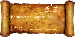 Boskovitz Samuella névjegykártya